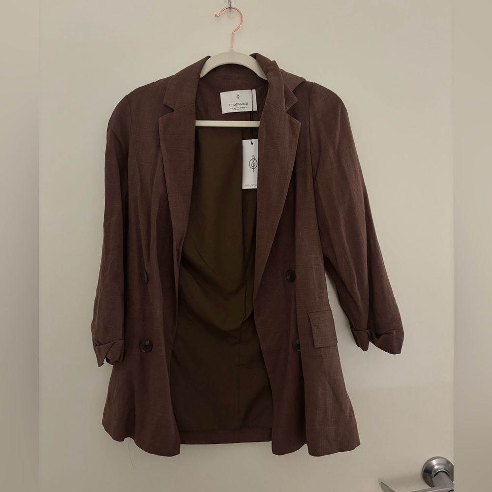 Stradivarius Chocolate Brown Women's Blazer